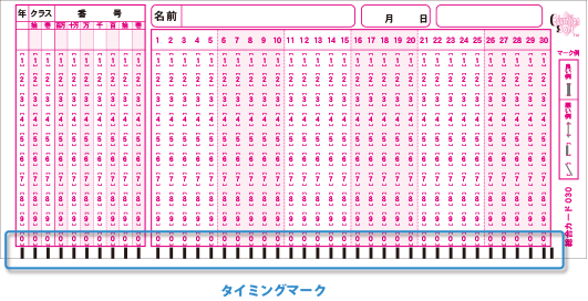 マークシートの端にある黒い線-タイミングマーク
